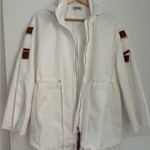 Loewe Cream Utility Jacket with Brown Details